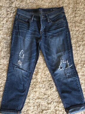 a.n.a Medium Blue Distressed Boyfriend Jeans